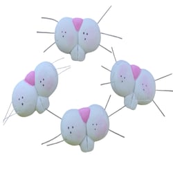 Apliques em Biscuit - Focinho Coelho - 1 Pacote com 4 unid.