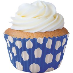Forminha de Cupcake Azul Royal com Poá Branco 7 x 5 x 4 cm - 45 unid.