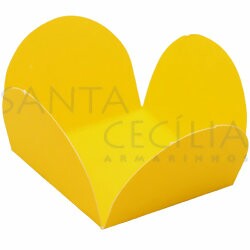 Forminha de Papel para Doces 4 Pétalas Amarelo - 50un