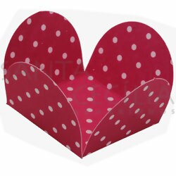 Forminha de Papel para Doces 4 Pétalas Póa Pink/Branco - 50un