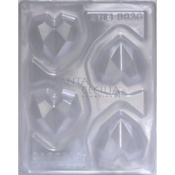 Forma de PVC com Silicone Trufa Coração Lapidado 18g Cod.9836