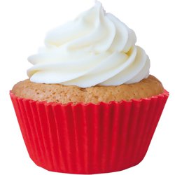 Forminha de Mini Cupcake Lisa Vermelha 6 x 3,5 x 2,5 - 45 unid.