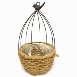 Gaiola Aramada Oval com Sisal 27cm Ref. QX24132 S/2C