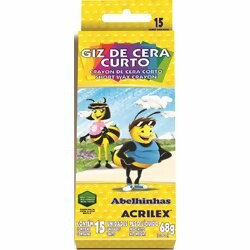 Giz de Cera Curto - 15 unidades - Acrilex