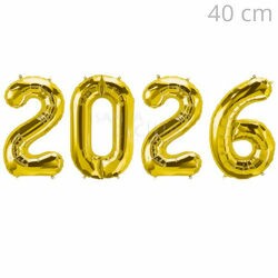 Balão de Número Metalizado kit 2026 - 40 cm Ouro