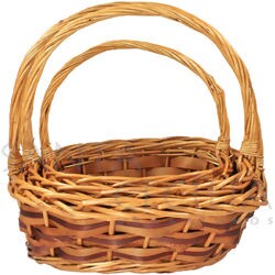 Cesta de Fibra Rattan Oval Ref. 13-53  - kit com 3 unidades