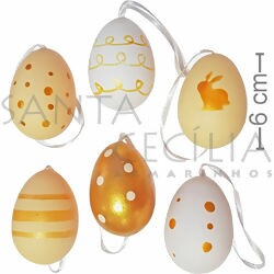 Ovos de Plástico - 6 unidades - Dourado