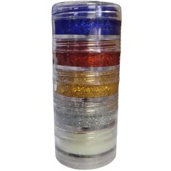 Kit Tinta Facial Glitter 5 Potes com 4 gramas