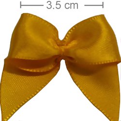 Laço de Cetim 3,5cm - 20 unidades - Amarelo Ouro