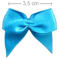Laço de Cetim 3,5cm - 20 unidades - Azul Turquesa