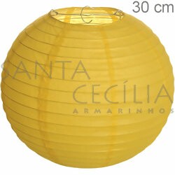 Lanterna Redonda 30 cm - Amarela