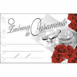 Cartão de Lembrancinha 100 unid. - Casamento Flores Vermelhas LE-130