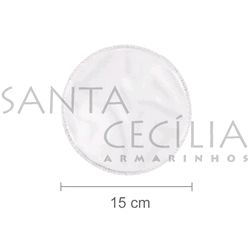 Organza Redonda 15 cm - Branca com Borda Branca - 25 unidades