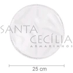 Organza Redonda 25 cm - Branca com Borda Branca - 25 unidades