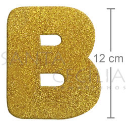 Letra em EVA Ouro com Glitter - B
