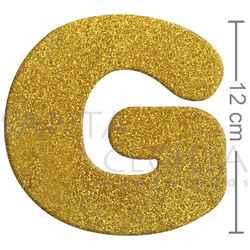 Letra em EVA Ouro com Glitter - G