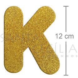 Letra em EVA Ouro com Glitter - K