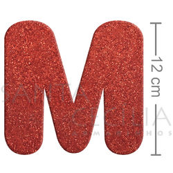 Letra em EVA Vermelho com Glitter - M