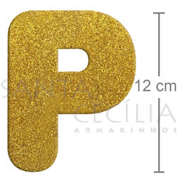 Letra em EVA Ouro com Glitter - P