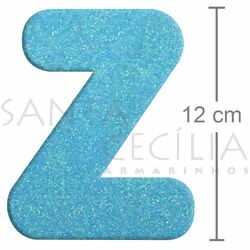 Letra em EVA Azul Bebê com Glitter - Z