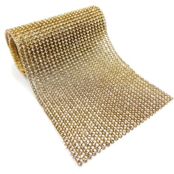 Manta de Strass 100% Vidro Base Alumínio Termocolante 10x40cm - Dourada