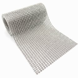 Manta de Strass 100% Vidro Base Alumínio Termocolante 10x40cm - Prata