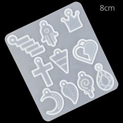 Molde de Silicone para Resina 10 Pingentes - Ref. SM018