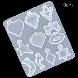 Molde de Silicone para Resina 10 Pingentes - Ref. SM019
