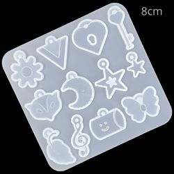 Molde de Silicone para Resina 10 Pingentes - Ref. SM020