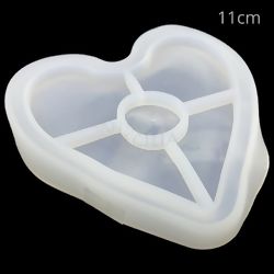 Molde de Silicone para Resina Porta Copos - Corações - Ref. SM021
