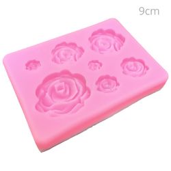 Molde de Silicone para Resina 7 Cavidades - Rosas - Ref. SM014