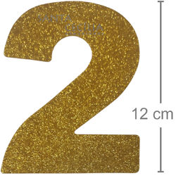 Número em EVA Glitter Ouro - 2