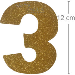 Número em EVA Glitter Ouro - 3