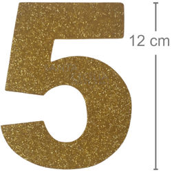 Número em EVA Glitter Ouro - 5