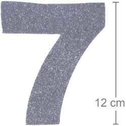 Número em EVA Glitter Prata - 7