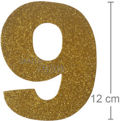 Número em EVA Glitter Ouro - 9