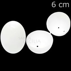 Ovos de Plástico Páscoa 6cm Branco - 12 unid.