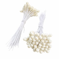 Pistilo Arame - 100 unid. - Branco Perolado Grande - Ref. 434
