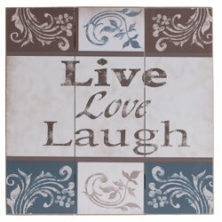 Placa Decorativa em MDF - Live Love Laugh 8030-L