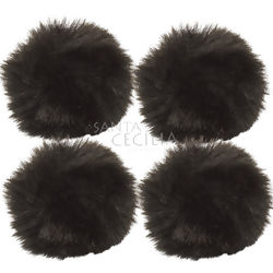 Pom Pom Solto 5cm - 4 unid. - Preto