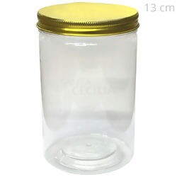 Potinhos para Lembrancinhas Plástico Redondo 550 ml - Tampa Dourada