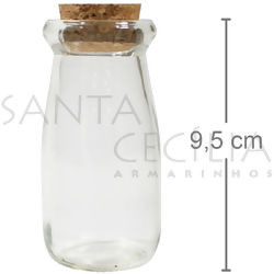 Potinhos para Lembrancinhas - Pote Vidro Tampa Rolha 110ml Ref. JCH-2