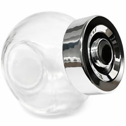 Potinhos para Lembrancinhas de Vidro 55ml - Mini Baleiro - Ref. VD4743/3 - Prata