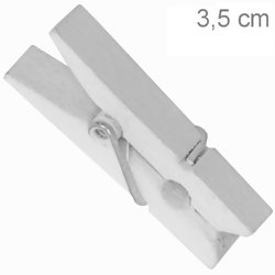 Pregador Mini 3,5 cm - Ref. 35 - 50 unid.  Branco