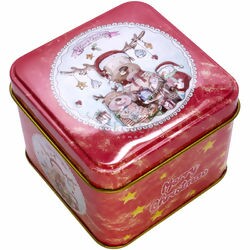 Caixa de Natal em Metal Quadrada 7,5x6,5 cm Ref. 03792