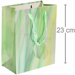 Sacola de Papel Decorada 18 x 23 cm Ref. BL-090 - Marmorizado Verde