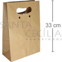Sacola de Papel Boca de Palhaço M - Kraft