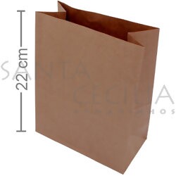 Saco de Papel Kraft 10 unid. PP 18x9x22cm