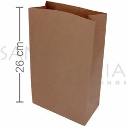 Saco de Papel Kraft 100 unid. M 18x10x26cm