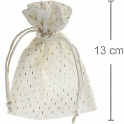 Saquinho de Tecido 9,5 x 13 cm - 10 unidades - Creme 1505-70
